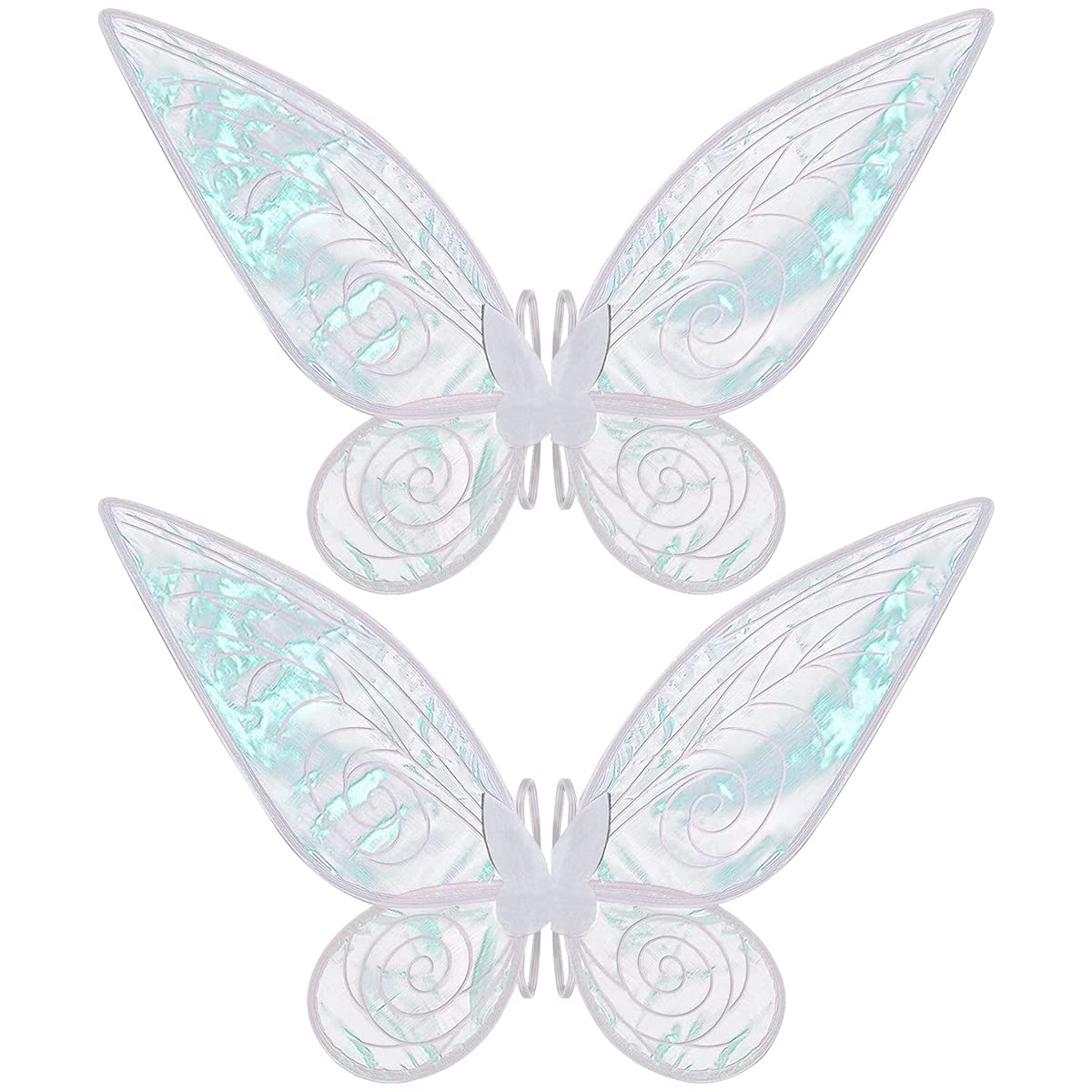 Quescu 2Pcs Fairy Wings For Adults,Butterfly Wings For Girls Women,Halloween Costume Sparkle Angel Wings Dress Up Party Favor (W
