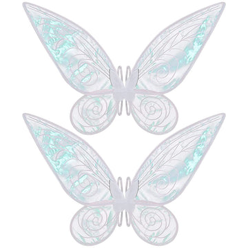 Quescu 2Pcs Fairy Wings For Adults,Butterfly Wings For Girls Women,Halloween Costume Sparkle Angel Wings Dress Up Party Favor (W