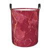 Pevtufa Abstract Red Marble Foldable Laundry Basket Organizer,Fabric Clothes Toy Storage Basket Nursery Hamper Storage Bin For H