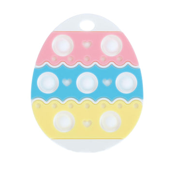 Nuby Easter Egg Popper Teether - Soft Silicone Teething Toy for Babies, 3+ Months, Sensory Pop Bubbles, Easy Grip Design
