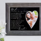 Written On My Heart Distressed Gray Memorial Photo Frame For Dad- Sympathy Gift For Loss - Made In Usa Of Dad/Dad Memorial Gift