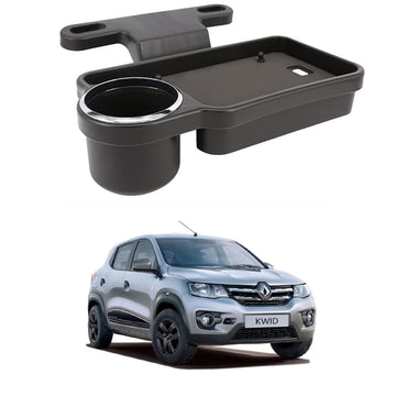 Oshotto (FT04) Foldable Car Auto Headrest Rear Back Seat Table Drink Food Cup Tray Holder Compatible with Renault Kwid  Black