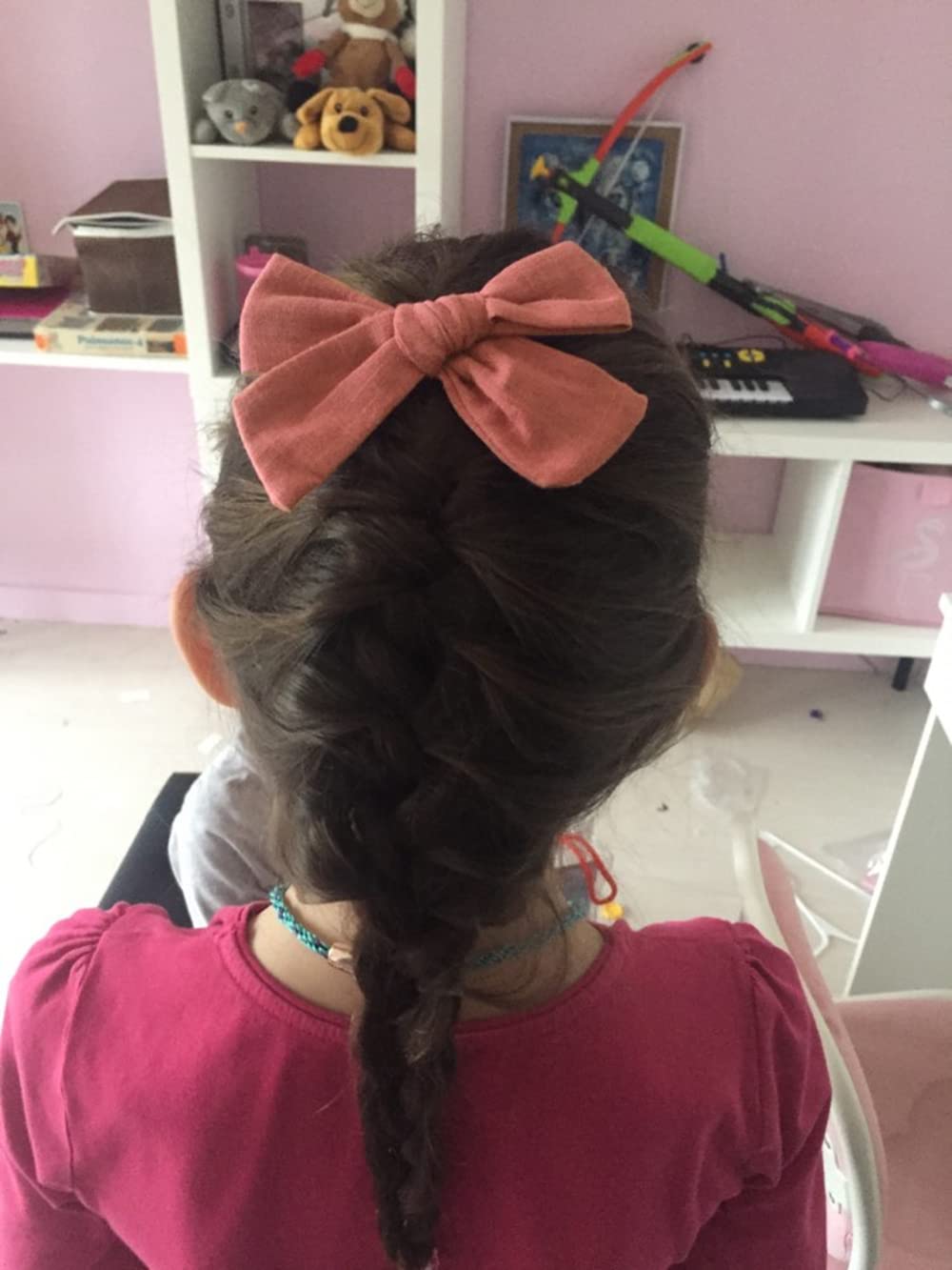 12 Pcs Linen Bow Hair Clips For Baby Girls Hair Bows Alligator Clips Accessories Infants Toddler Kids Hairgrips (Knot Bow 4'')