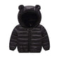 JunNeng Toddler Winter Coat Baby Puffer Jacket, Boy Hooded Dinosaur Coat, Black 12-18 Months