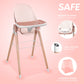 Children Of Design 6 In 1 Deluxe Wooden High Chair For Babies & Toddlers, Modern Safe & Compact Baby Highchair, Easy To Clean, R