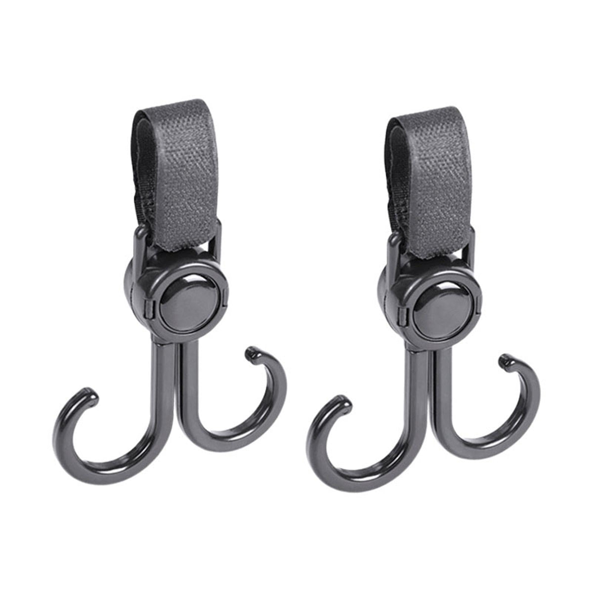 ATORSE 2Pcs Stroller Hooks Rotatable Stroller Hanger for Dormitory Bike Grocery Bag