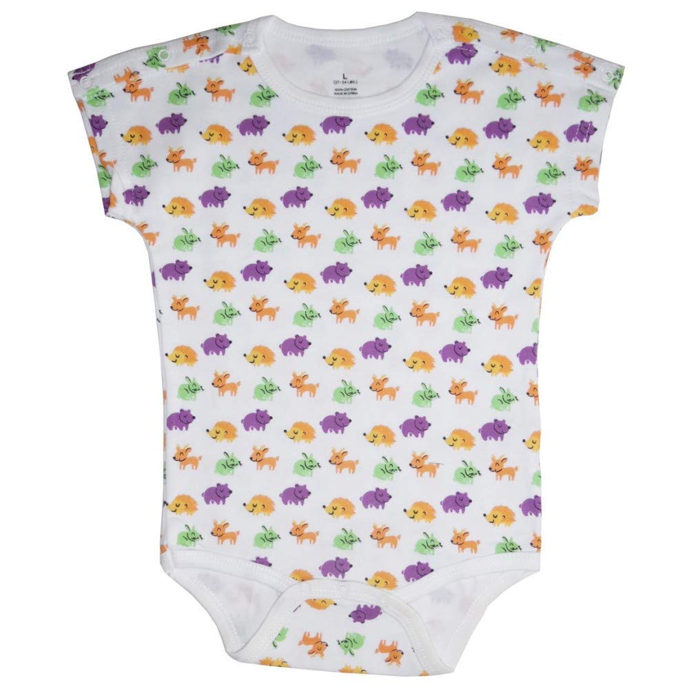 Bambini Cotton Baby Boy Girl Short Sleeve Onesie Bodysuit Variety 3-Pack - Newborn