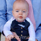 Crazyme Newborn Baby Boy Clothes Gentleman Outfits Long Sleeve Romper Bowtie Tuxedo Suit (Blue, 3-6 Months)