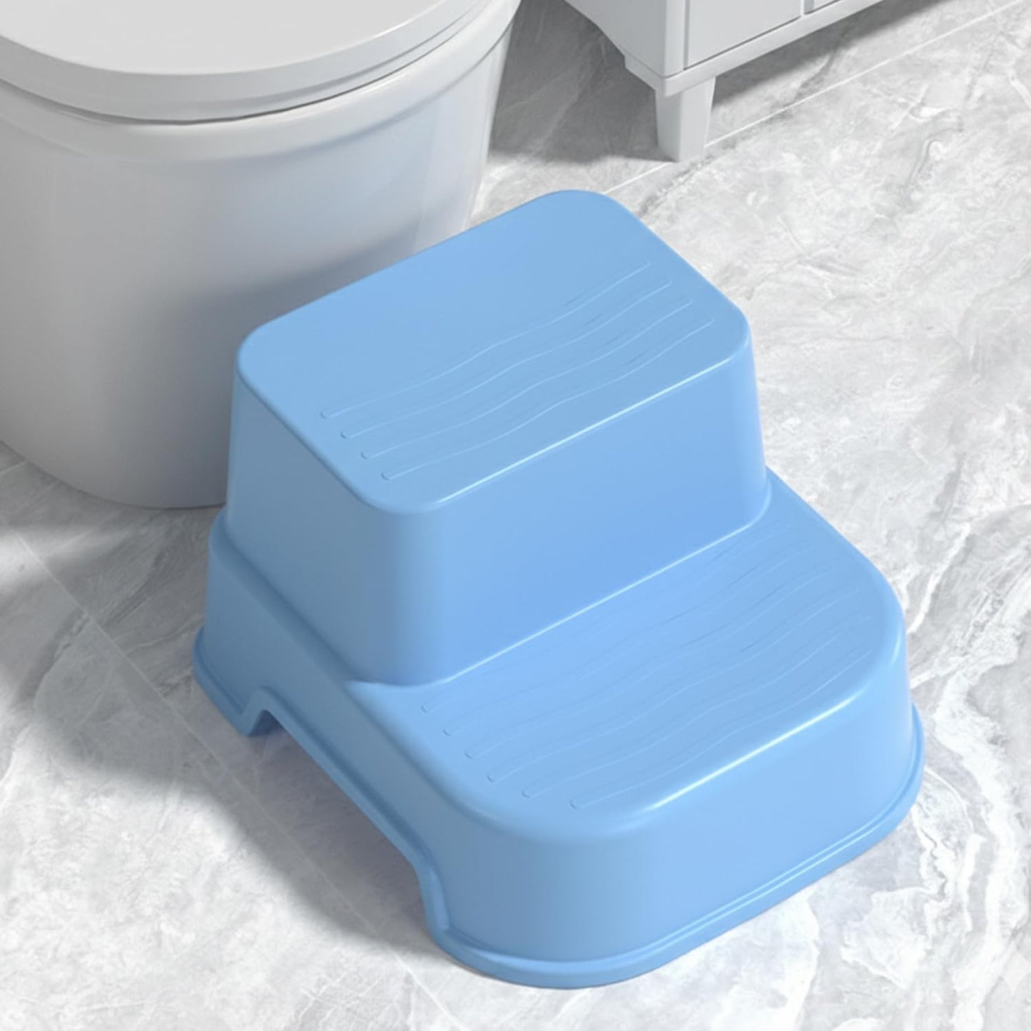 SafeOKid 2 Step Stool For Kids With Soft Grip Surface, AntiSlip Potty Training Stool For Bathroom & Toilet, Stable & Lightwei