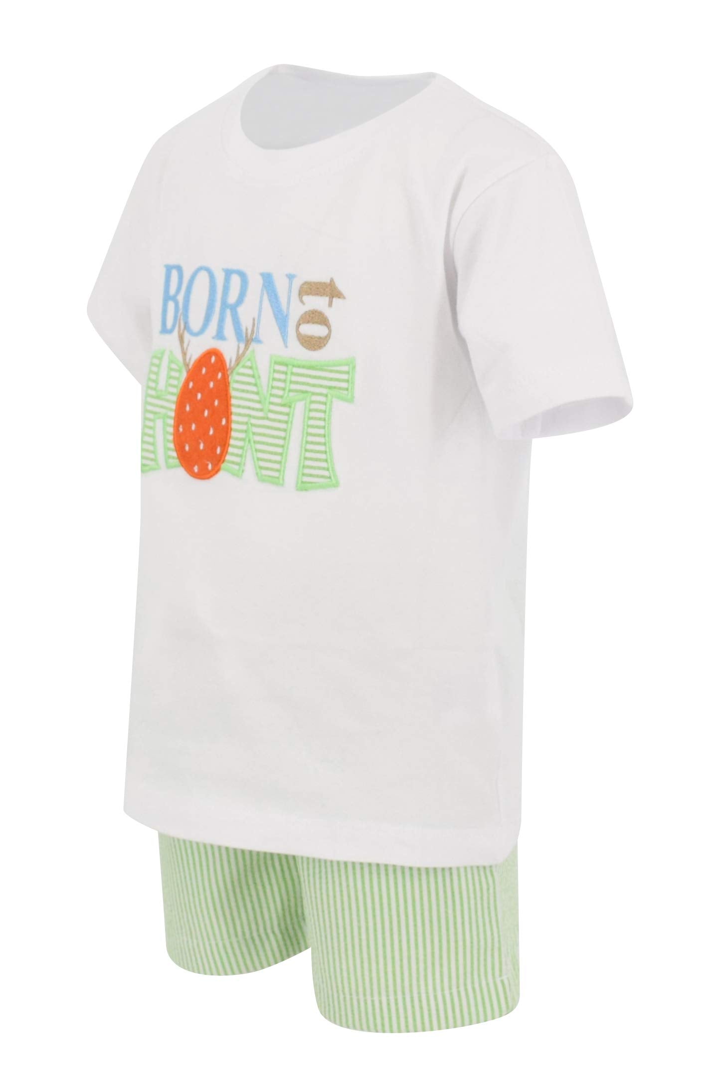 Unique Baby Boys Born To Hunt Easter Eggs Outfit (7, Green)