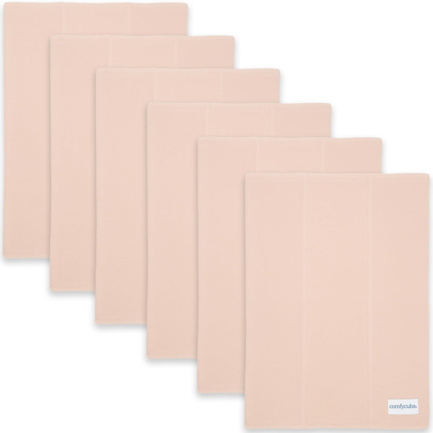 Comfy Cubs Baby Burp Cloths Set (Pack Of 6) - Large, 6-Layer, Ultra Absorbent 100% Cotton For Baby Spit-Up, Drool, And Messes -