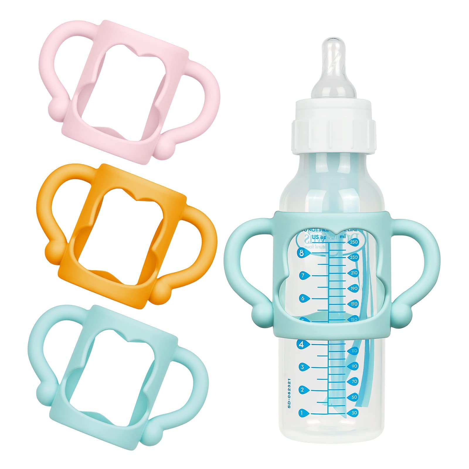 Aolso Silicone Baby Bottle Handles, 3Pcs Bottle Handles, Baby Bottle Handles Has Easy Grip Handles, Bottle Handles For 2.25' Di