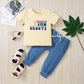 Pudcoco Toddler Baby Boys Birthday Outfit Two Groovy T-Shirt And Long Pants Set Summer 2 Years Old Birthday Clothes 2-3 Years