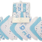 Nursery Time 12 Pack 9 x 9 100% Cotton Blue Plain Square Baby Wash Cloths