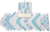 Nursery Time 12 Pack 9 x 9 100% Cotton Blue Plain Square Baby Wash Cloths