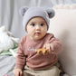 Abronda Christmas Winter Baby Hats Soft Warm Infant Knitted Pom Pom Beanie Bear Hats For Toddler Boys Girls - Grey