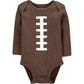 Carter'S Baby Boy'S Thanksgiving Football Long Sleeve Bodysuit (3 Months), Brown