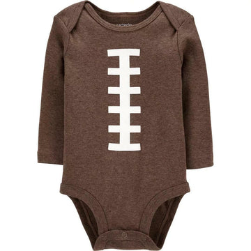 Carter'S Baby Boy'S Thanksgiving Football Long Sleeve Bodysuit (3 Months), Brown