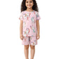 ANTHRILO Summer Unicorn Star Short Sleeve Pyjama Set  Pink