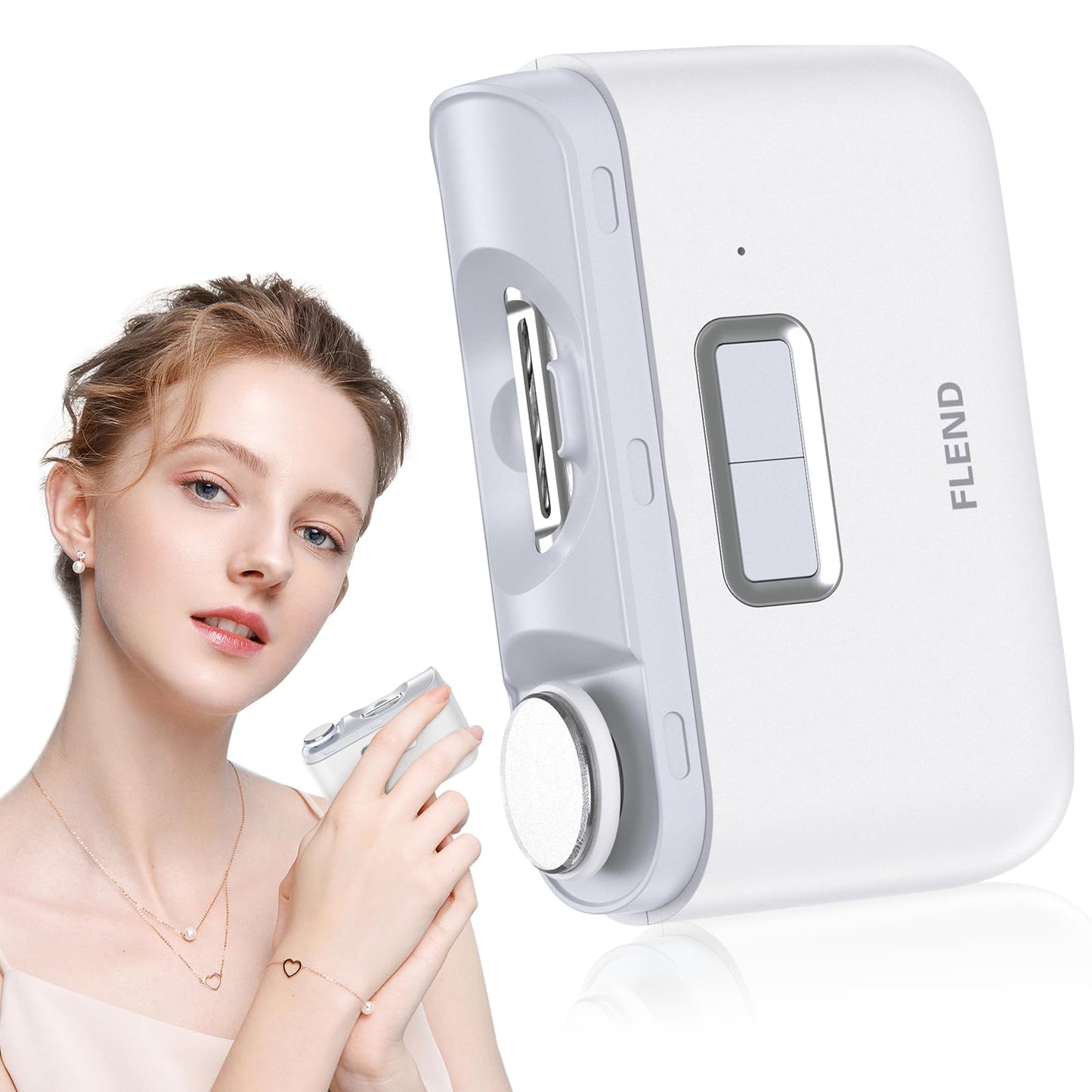 Electric Nail Clipper, 2-in-1 Cutting and Grinding Automatic Nail Clipper, 2-Speed Electric Nail Trimmer with LED Light, Electri