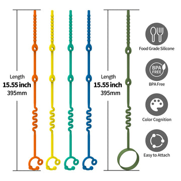 Toy Straps For Baby - 5 Pack Adjustable Silicone Toy Straps For Baby And Sippy Cup Straps For Strollers, High Chairs, Cribs, Car