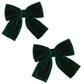 Hjiaruiky Green Velvet Hair Bows Clips - Hand-made Big Bows for Little Girls