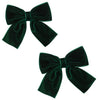 Hjiaruiky Green Velvet Hair Bows Clips - Hand-made Big Bows for Little Girls
