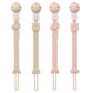Yiveko Pacifier Holder Clips For Baby - Silicone Paci Binky Clips 4Pcs - Animal Design Rainbow-Ivory+Blush
