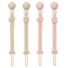 Yiveko Pacifier Holder Clips For Baby - Silicone Paci Binky Clips 4Pcs - Animal Design Rainbow-Ivory+Blush