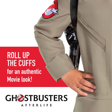 Ghostbusters Costumes For Kids, Deluxe Official Ghostbusters Afterlife Movie Costume Jumpsuit With Inflatable Proton Pack, Kids