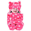 Oyo Baby UltraSoft Star Print Swaddle Wrap Blanket With Hood & Booties  Pink, 06 Months | Cozy Fleece Infant Sleeping Bag, We