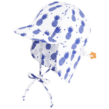 Simplikids Toddler Beach Hat Upf 50+ Uv Ray Sun Protection Newborn Hat W/Neck Flap Baby Sun Hat For Baby,Pineapple,0-12 Months