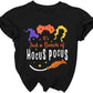 Lazychild It'S Just A Bunch Of Hocus Pocus Halloween T Shirt Toddler Boys Girls Sanderson Sister Graphic Tee Shirts(Black,100)