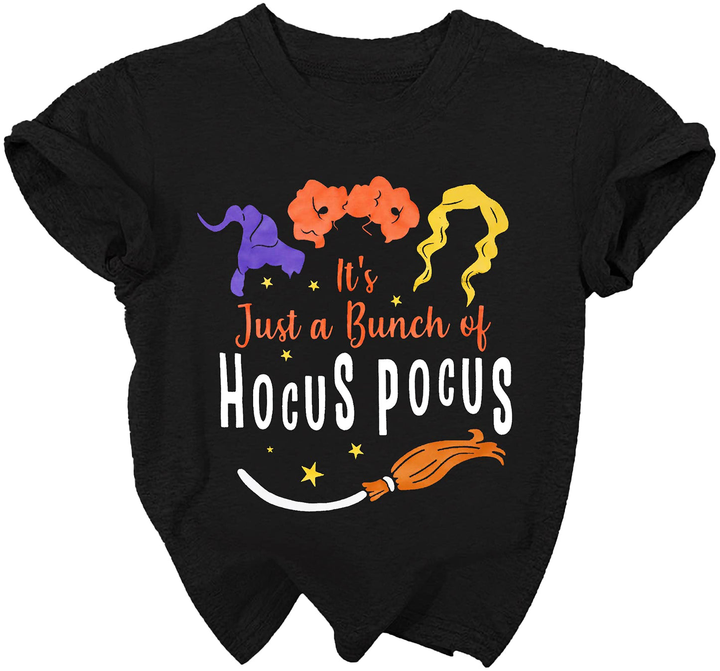 Lazychild It'S Just A Bunch Of Hocus Pocus Halloween T Shirt Toddler Boys Girls Sanderson Sister Graphic Tee Shirts(Black,100)
