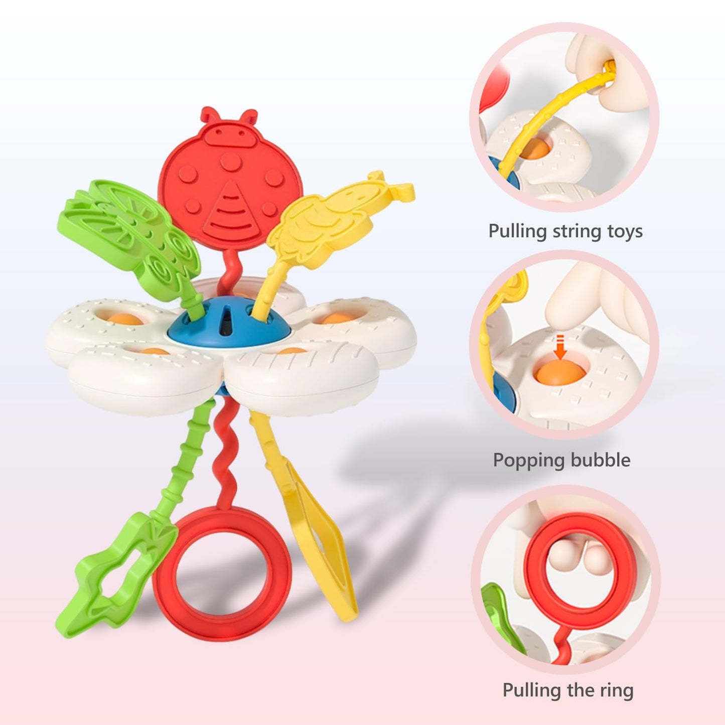 Montessori Toys for Baby Sensory Pull String Development Travel Toys Fidget Educational Learning Activity Gifts for Kids
