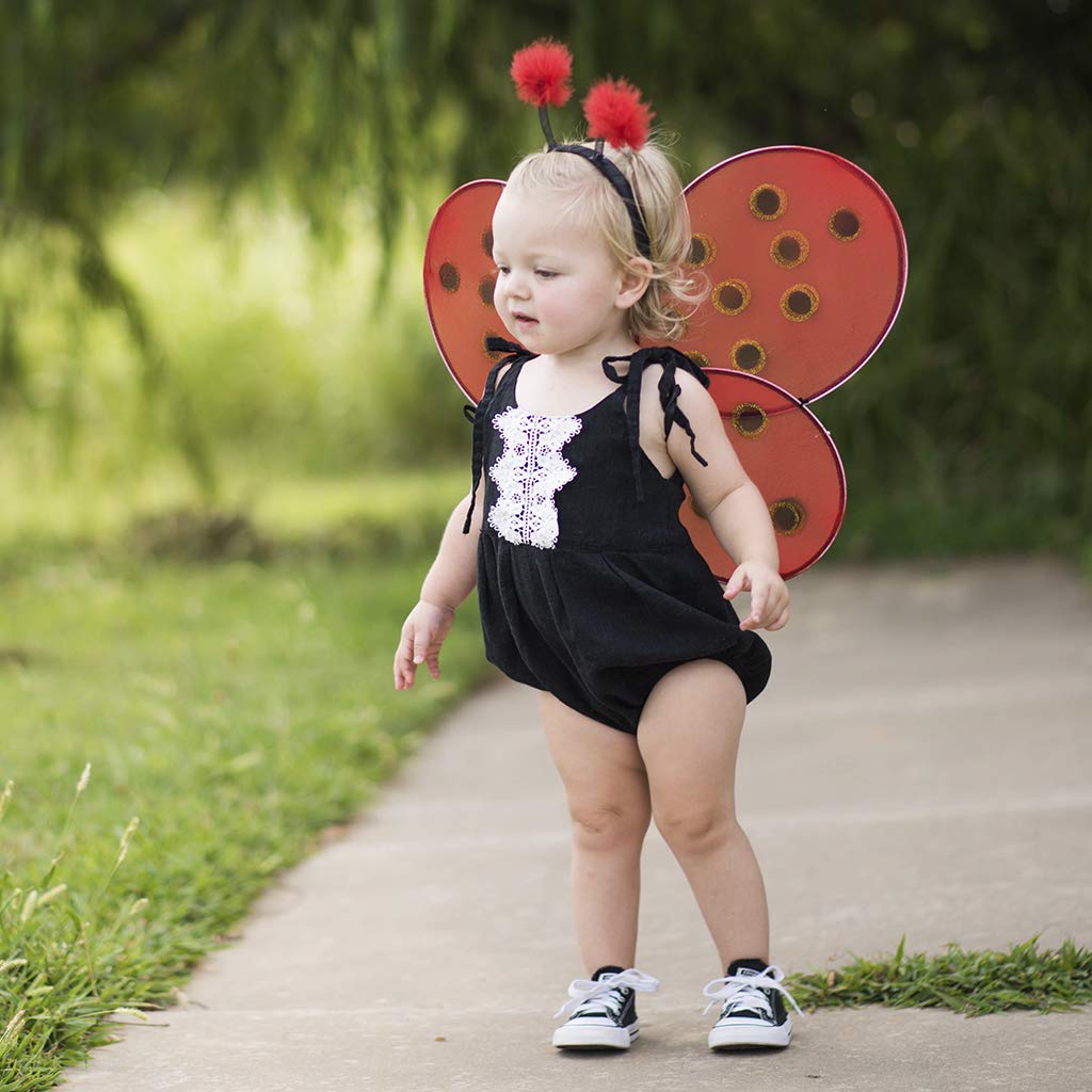 Creative Education Of Canada Great Pretenders Ladybug Wings With Headband, Red/Black (One Size)
