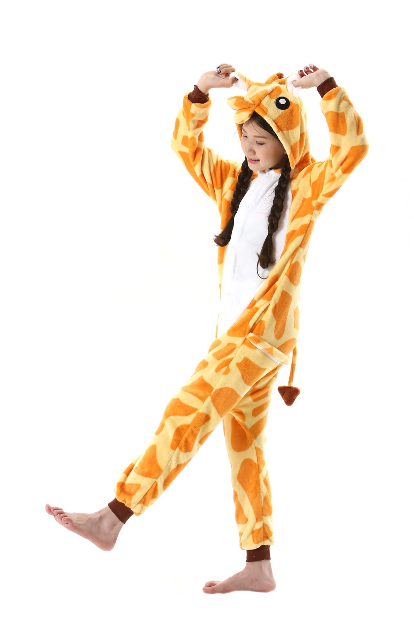 Atoz Onesie For Kids, Animal Pajamas Halloween Cosplay Costume For Girls Boys, Giraffe 8-9Y