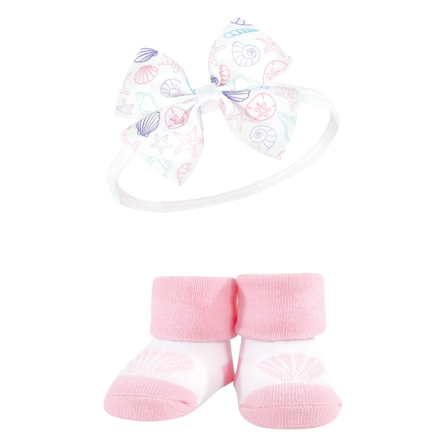 Hudson Baby Baby Girls' Headband And Socks Giftset, Mermaid, One Size