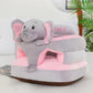 Hevoy Baby Seat For 3-24 Month, Infant Back Support Floor Chair, Plush Cartoon Animals Baby Sofa, Toddler Floor Seater For Sitti