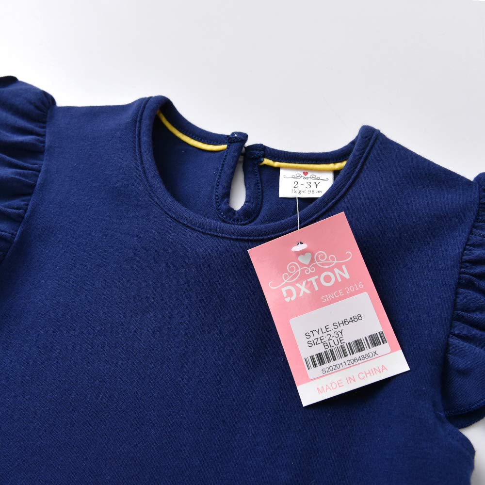 Dxton Toddler Baby Girls Dresses Summer Short Sleeves Dresses Outfits Sh6488 3T