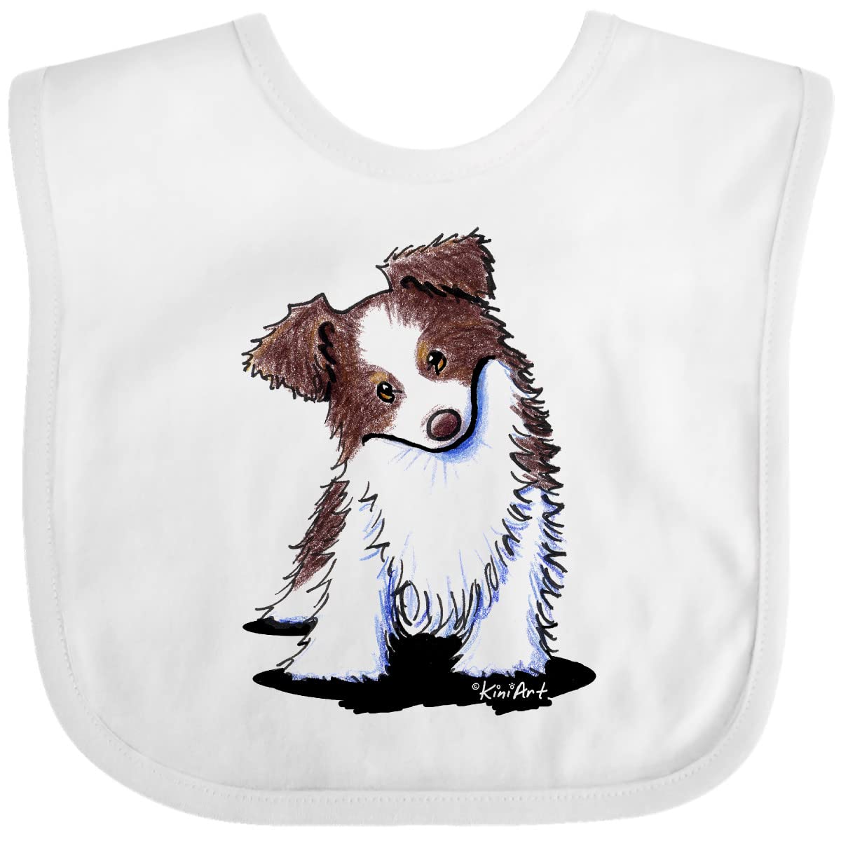 Inktastic Australian Shepherd Baby Bib White - Kiniart 3E7B