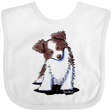 Inktastic Australian Shepherd Baby Bib White - Kiniart 3E7B