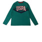 U.S. Polo Assn. Kids Regular Fit Cotton Logo Long Sleeves Crew Neck TShirts (Uktshon0395_Green_12M)