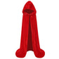 Makroyl Kids Velvet Cloak Cape With Hooded For Halloween Christmas Cosplay Costumes (L, Red)