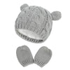 Fynnsure Baby Hat Glove Set Soft Newborn Mittens Baby Girl Boys Knitted Toddler Cap Infant Winter Beanie Mitten Sets Gray S