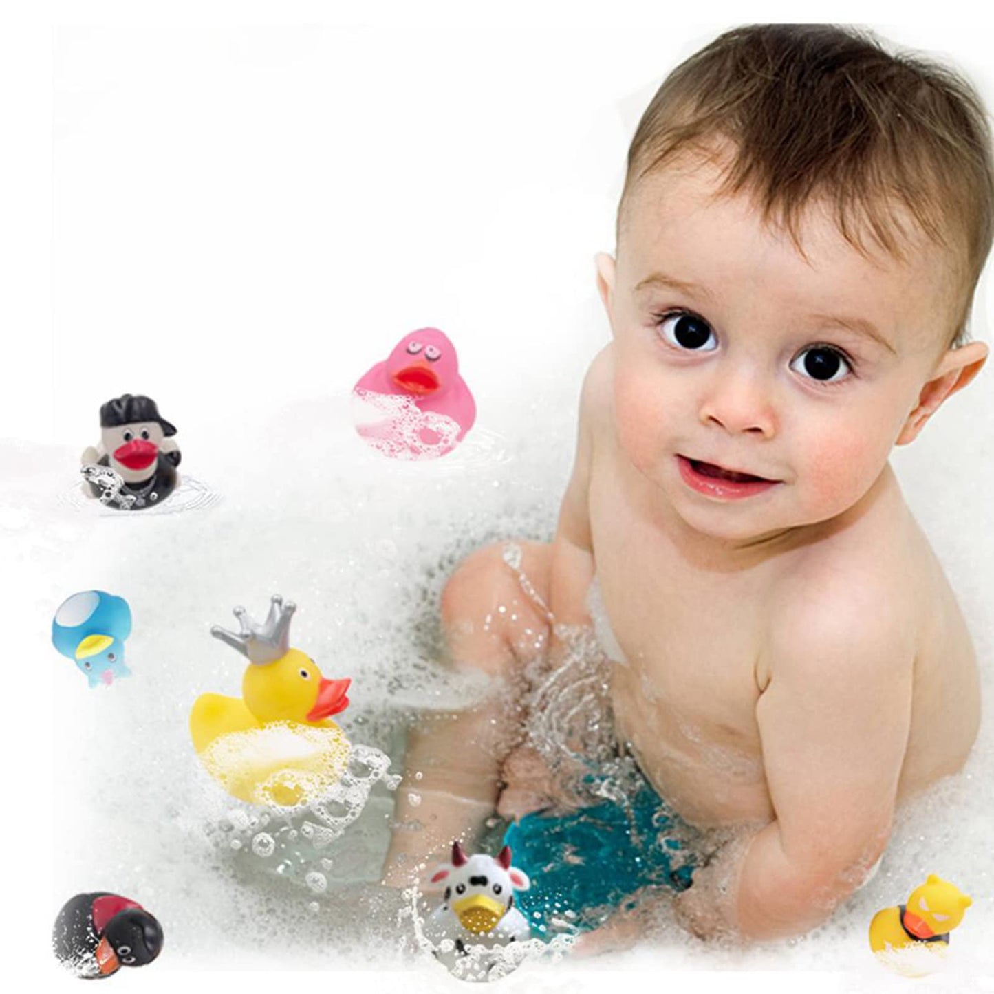 XY-WQ 100 Pack Rubber Duck for Jeeps Ducking - 2.3 Inch Bulk Floater Duck for Kids - Baby Bath Toy Assortment - Party Favors, Bi