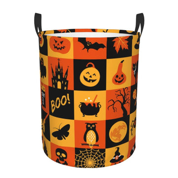 Pevtufa Halloween Foldable Laundry Basket Organizer,Fabric Clothes Toy Storage Basket Nursery Hamper Storage Bin For Household B