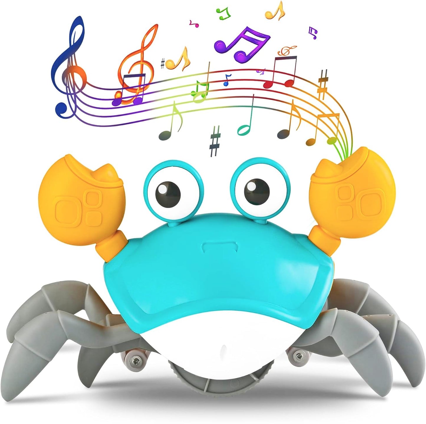 Crawling Crab Baby Toy Infant: Tummy Time Toys for Babies 3 6 9 12 18 24 36 Months, Walking Dancing Sensing Crab for Toddler 1 2