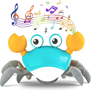 Crawling Crab Baby Toy Infant: Tummy Time Toys for Babies 3 6 9 12 18 24 36 Months, Walking Dancing Sensing Crab for Toddler 1 2