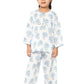 Chheent Cotton Cartoon Printed Night Dress Suit Sleep Wear for Girls Kids | Blue Lion (45 Years)